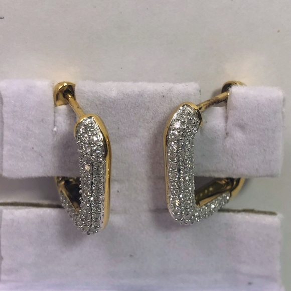 1 Ct Lab Grown Diamond Certified Sterling 14K Plated Earrings
